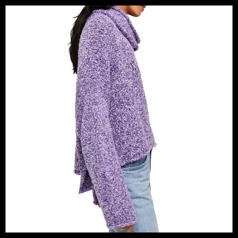 Free People Cowl Neck Sweater Purple - Picture 2 of 8